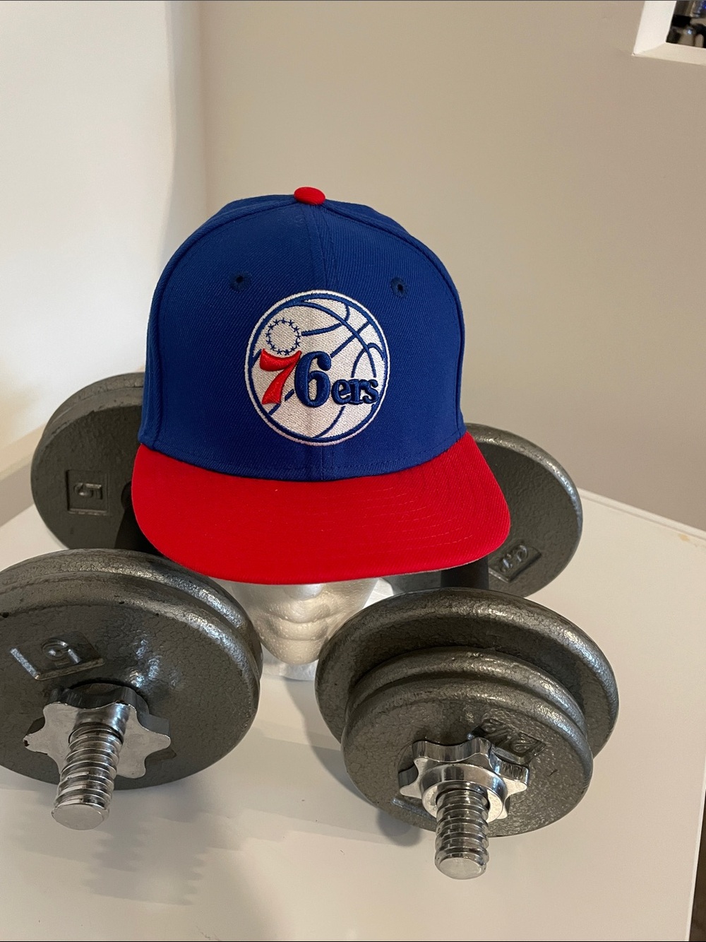New Era Youth 9FIFTY Snapback Hat in Royal Blue and Red 76ers